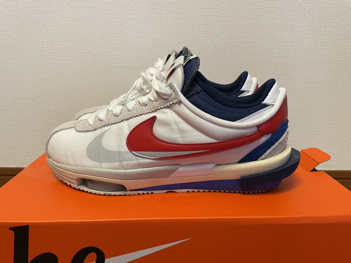 sacai × Nike Zoom Cortez White and University Redサカイ × ナイキ