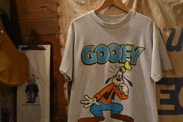 グッドプリントアメリカ製USA製90SビンテージVelva SheenベルバシーンボディGOOFYグーフィープリントTシャツL霜降りグレーディズニーn23667_画像1