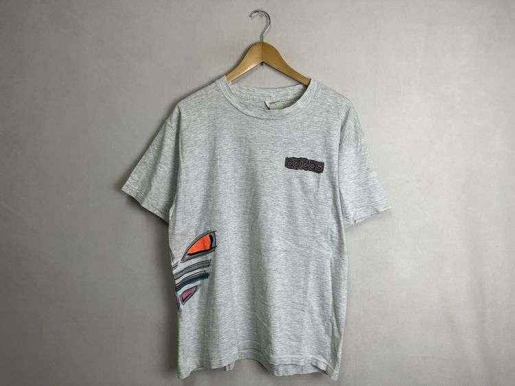 グッドプリントUSA製ビンテージADIDASアディダス両面プリントTシャツMグレー100綿アメカジスポーツストリートnr23862_画像2