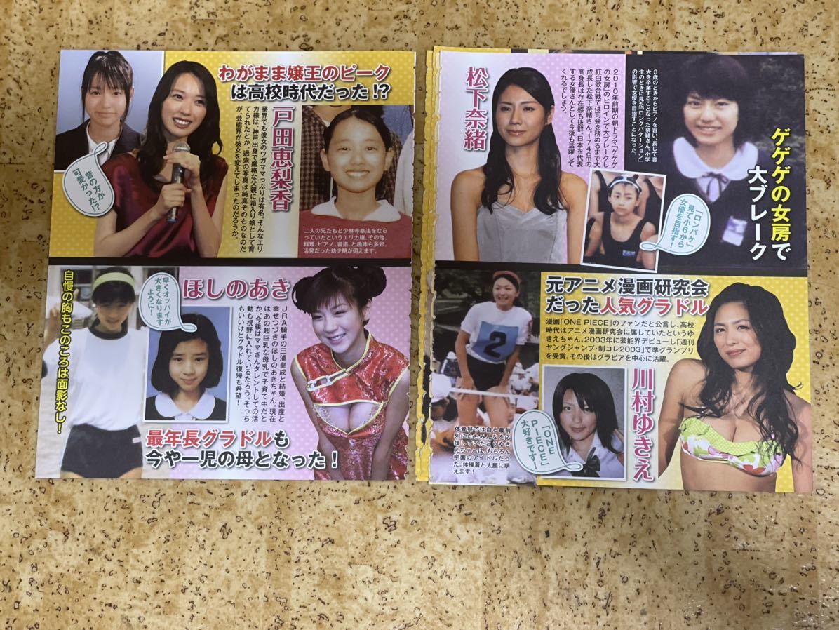 雑誌からの切り抜き タレント12ページ/上戸彩長澤まさみ堀北真希北川景子松下奈緒川村ゆきえほしのあき広末涼子ブルマ水着の格好の様子_画像6