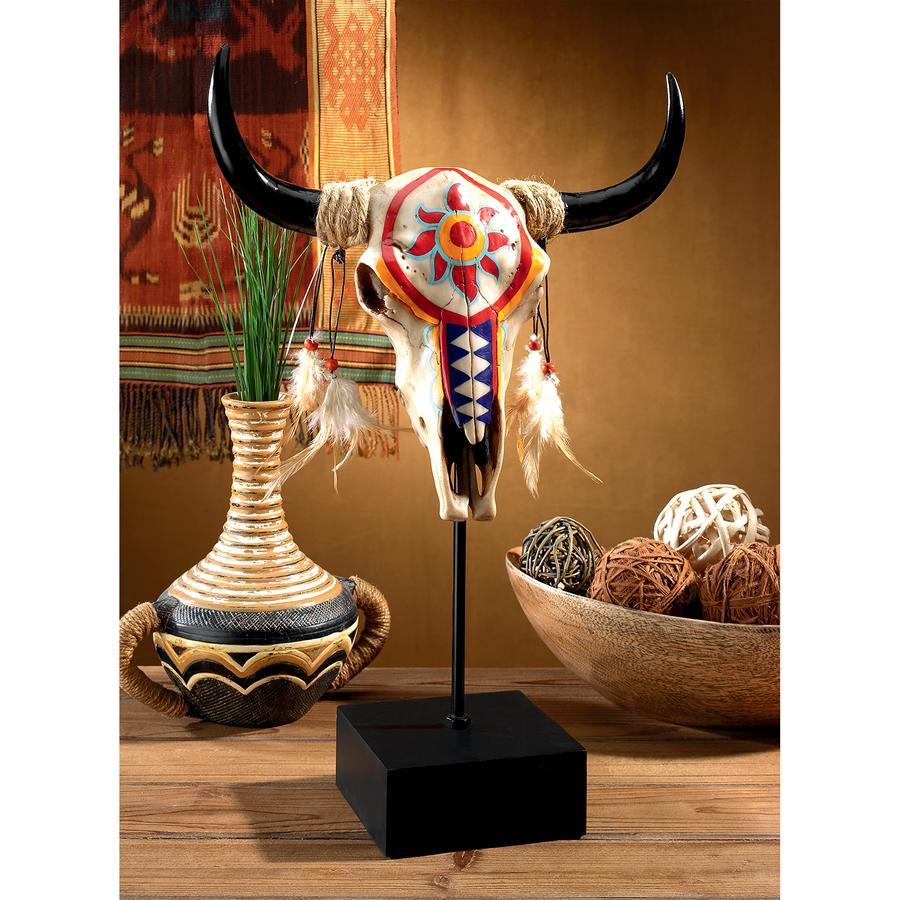 牛の頭蓋骨　インテリア置物骨格スカルオブジェ小物飾り雑貨ハンティングトロフィーアメリカインディアン洋風装飾アートホームデコ剥製