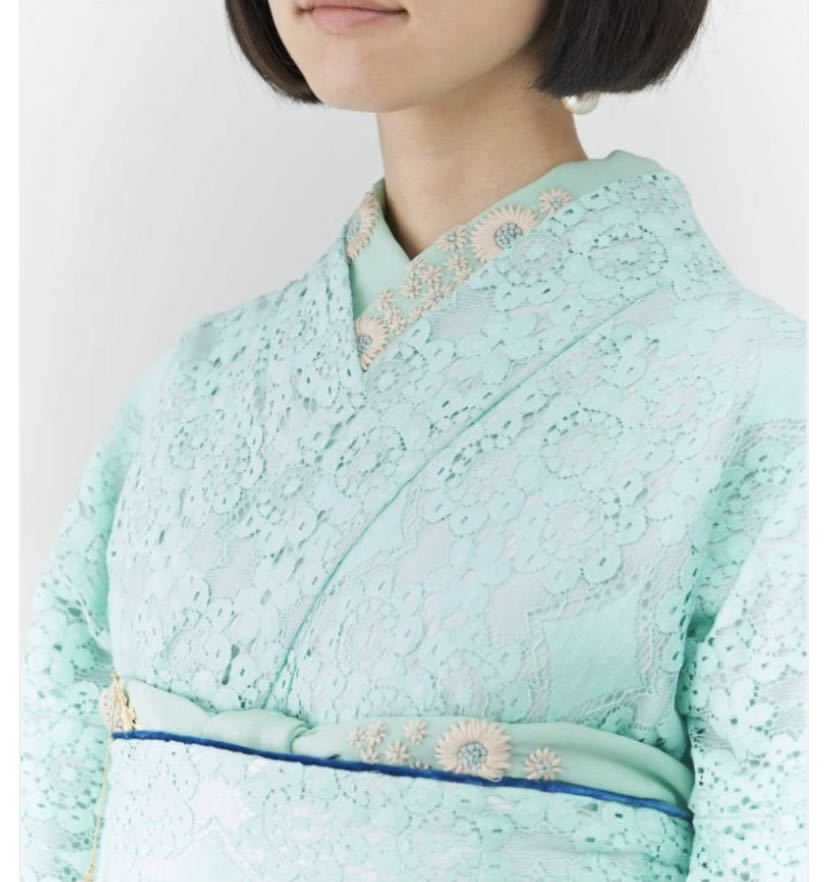 DOUBLE MAISON diamond race mint color race kimono du-bru mezzo n