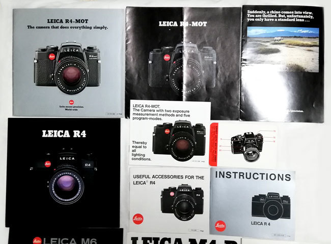 * Leica Leica catalog R4 M4 M6 R lens M lens other together 