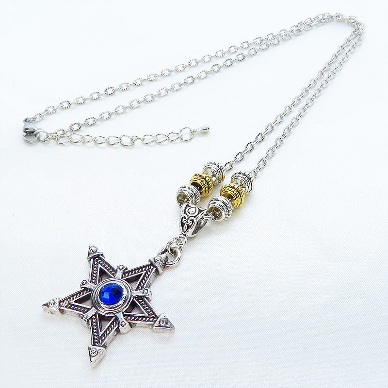  center ... brilliancy . hold pen ta gram (.. star ). silver color necklace bread clock gothic meta ruby z