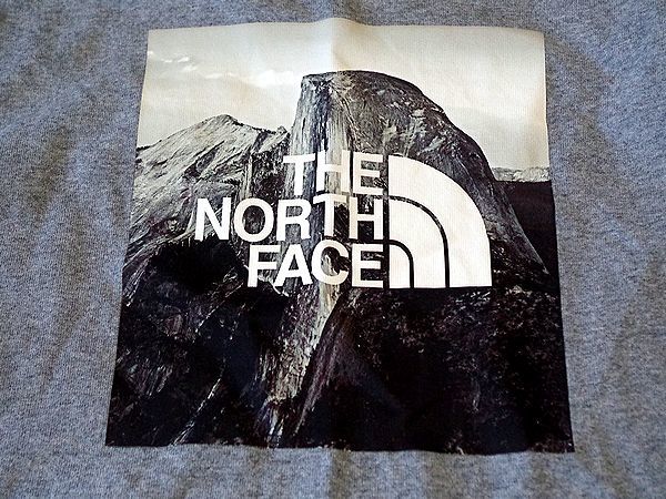 美品!! THE NORTH FACE Tシャツ ショートスリーブピクチャードスクエアロゴティー L size グレー ヨセミテ ヘビーウェイト_画像4