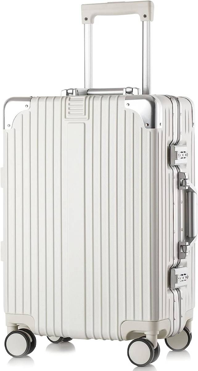 ISUKI] スーツケース キャリーケース 静音 TSAロック 人気色 ビジネス 旅行出張 ホワイト White Sサイズ 約38L