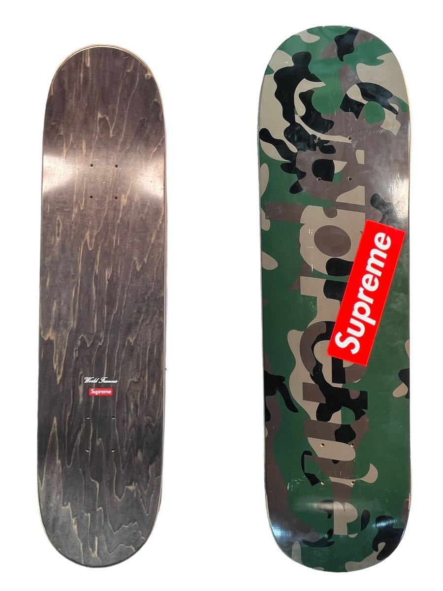 * прекрасный товар Supreme Supreme скейтборд панель CAMO LOGO SKATEBOARD стикер размер примерно 81×21×1(cm) б/у товар управление I297