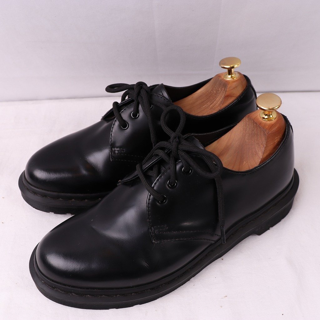 ドクターマーチン UK5/23.5cm-24.0cm/3ホール 黒 ブラック MONO ブーツ レディース レザー 本革 dr.martens 中古 古着 dm3841_画像1