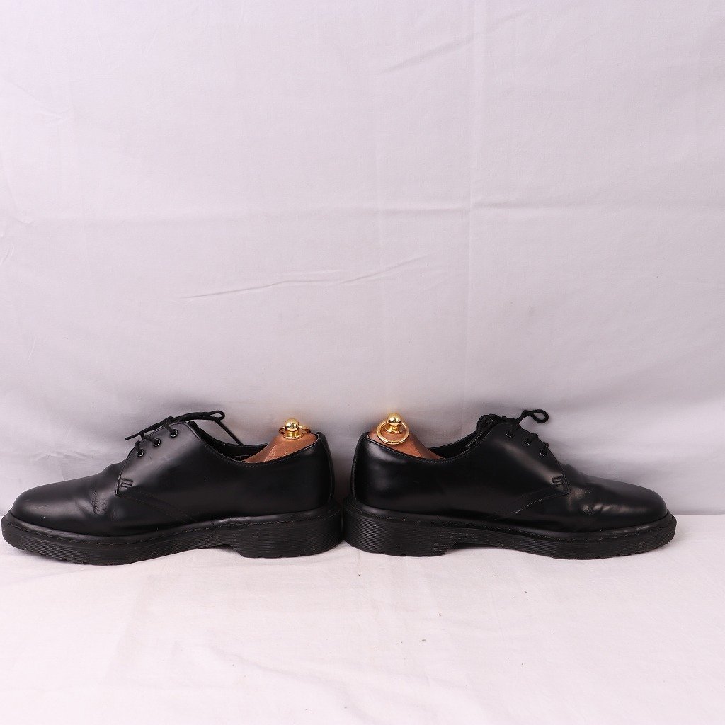 ドクターマーチン UK8/26.5cm～27.0cm/3ホール 黒 オールブラック 1461 MONO レザー ブーツ メンズ DR.Martens 中古 古着 dm3848_画像5