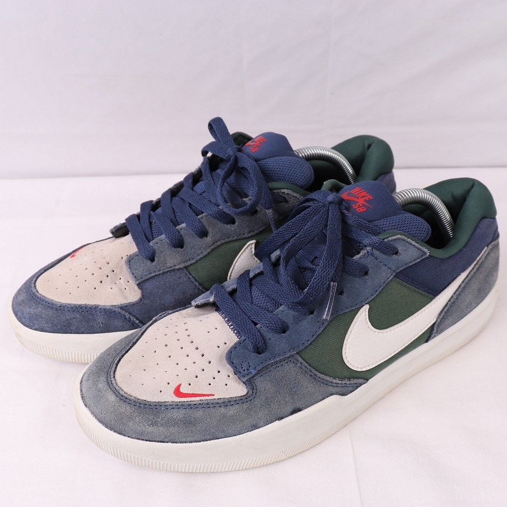 SB FORCE 58 28.0cm /NIKE SB フォース 58 ナイキ 古着 中古 ネイビー ノーブルグリーン メンズ スニーカー xx7717_画像1