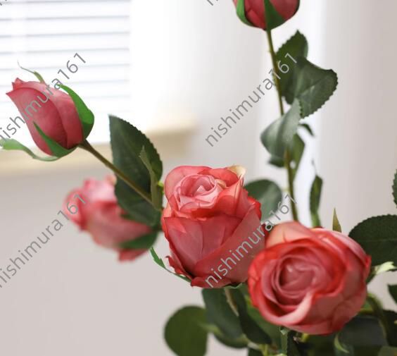 * vase none *6 pcs set BVLGARY a rose * artificial flower *.. eyes pink * rose * length approximately 65cm* hand made 