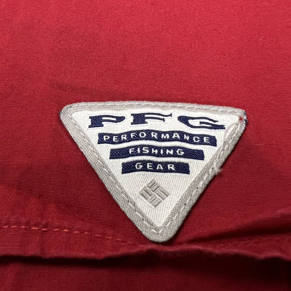 【送料360円】特大 90s Columbia コロンビア PFG フィッシングシャツ オーバーサイズ 半袖 メンズ 赤 レッド アウトドア XL以上 R-4585_画像8