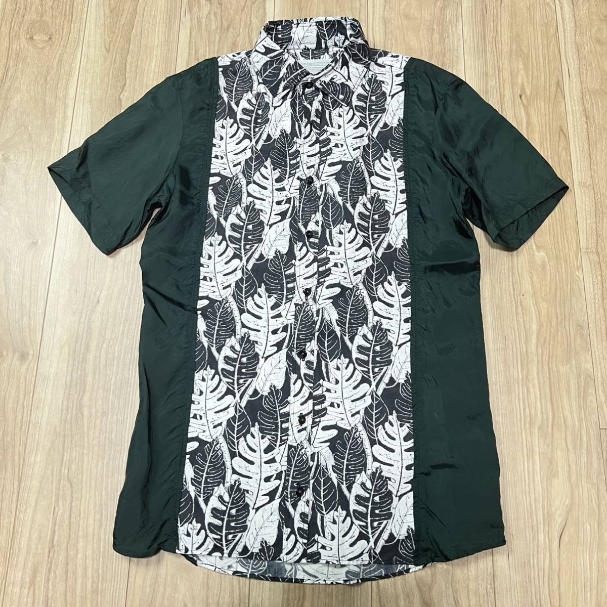セットアップ 半袖シャツ 切替 日本製 カラー kolor 【送料360円】春夏 ボタニカル R-4592 サイズ3 グリーン系 メンズ 花柄 男性用 セットアップ 半袖シャツ 切替 日本製 カラー kolor 【送料360円】春夏 ボタニカル R-4592 サイズ3 グリーン系 メンズ 花柄 男性用