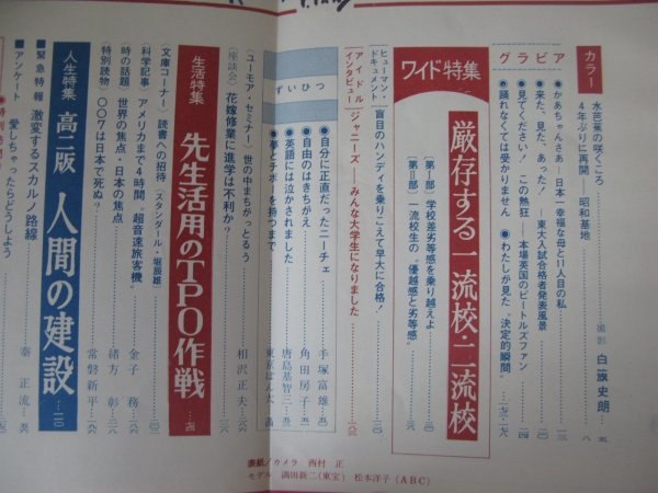 FSLe1966/05：高二時代代/特別読物＝映画007/南極・昭和基地/英国の熱狂ビートルズ・ファン/ジャニーズ/桐朋学園・演劇コース/水石_目次1