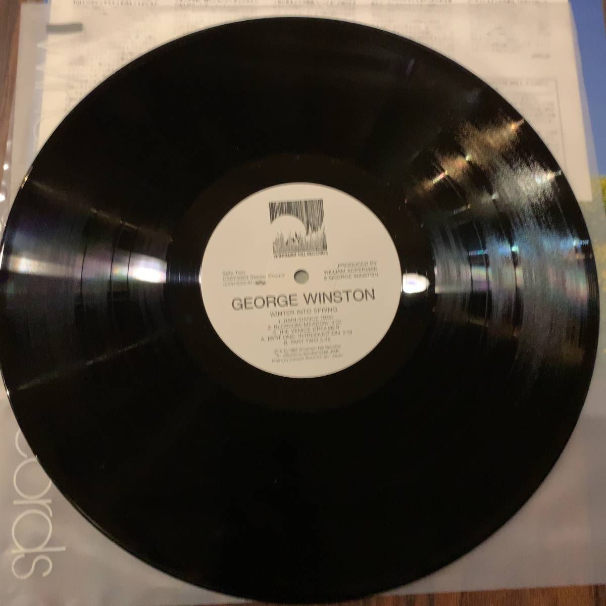 当時物LPレコード2枚セット新品?ジョージ・ウィンストン「AUTUMN」「WINTER INTO SPRING」帯付き アコースティックピアノソロの画像9