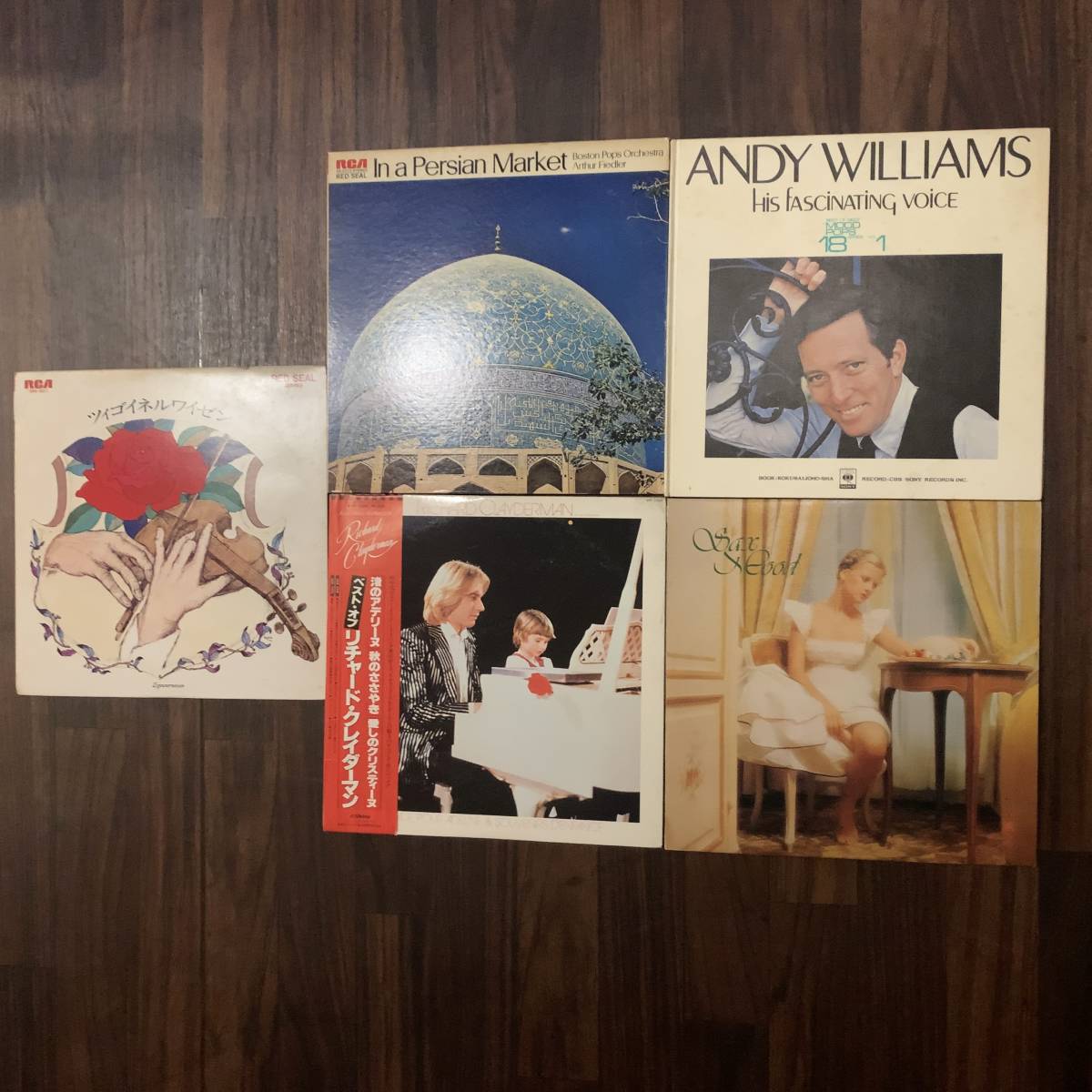 中古LPクラシックレコード5枚セット ANDY WILLIAMS ペルシャの市場 サックスムード ツィゴイネルワイゼン リチャード・クレイダーマン_画像1