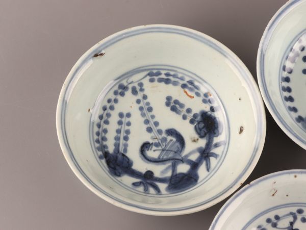 中国古玩 唐物 明代 古染付 皿 五枚 時代物 極上品 初だし品 C0530_画像3