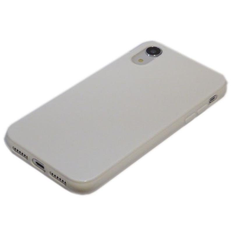 iPhone XR アイフォン XR アイホン XR ジャケット シンプル 無地 光沢 TPU ソフト ケース カバー ホワイト 白色  JChere雅虎拍卖代购