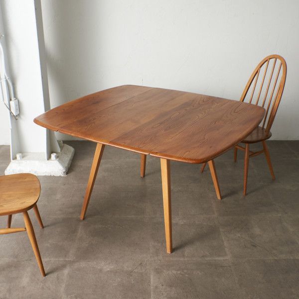 IZ70012F★レア ERCOL レクタングル ドロップリーフテーブル 折りたたみ ダイニングテーブル バタフライ 英国 ヴィンテージ アーコール