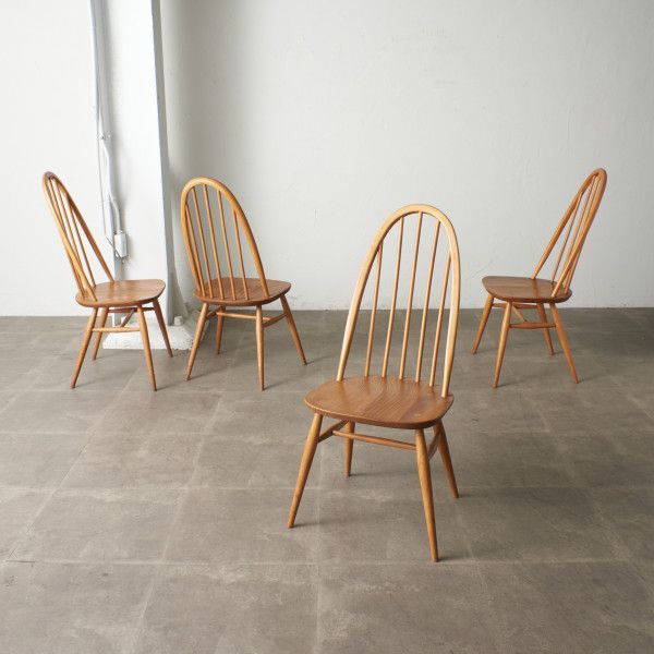 高い素材】 クエーカーチェア ercol IZ70081F☆4脚セット ヴィンテージ