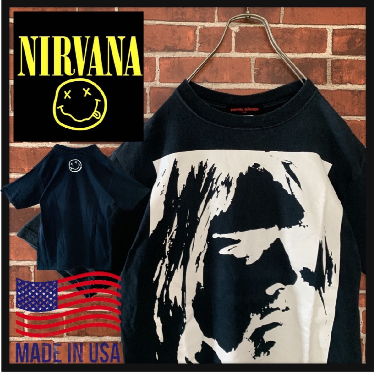 【激レア】USA製　ニルヴァーナ　NIRVANA カートコバーン　両面プリント　グラフィック　バンドTシャツ　古着　ヴィンテージ　