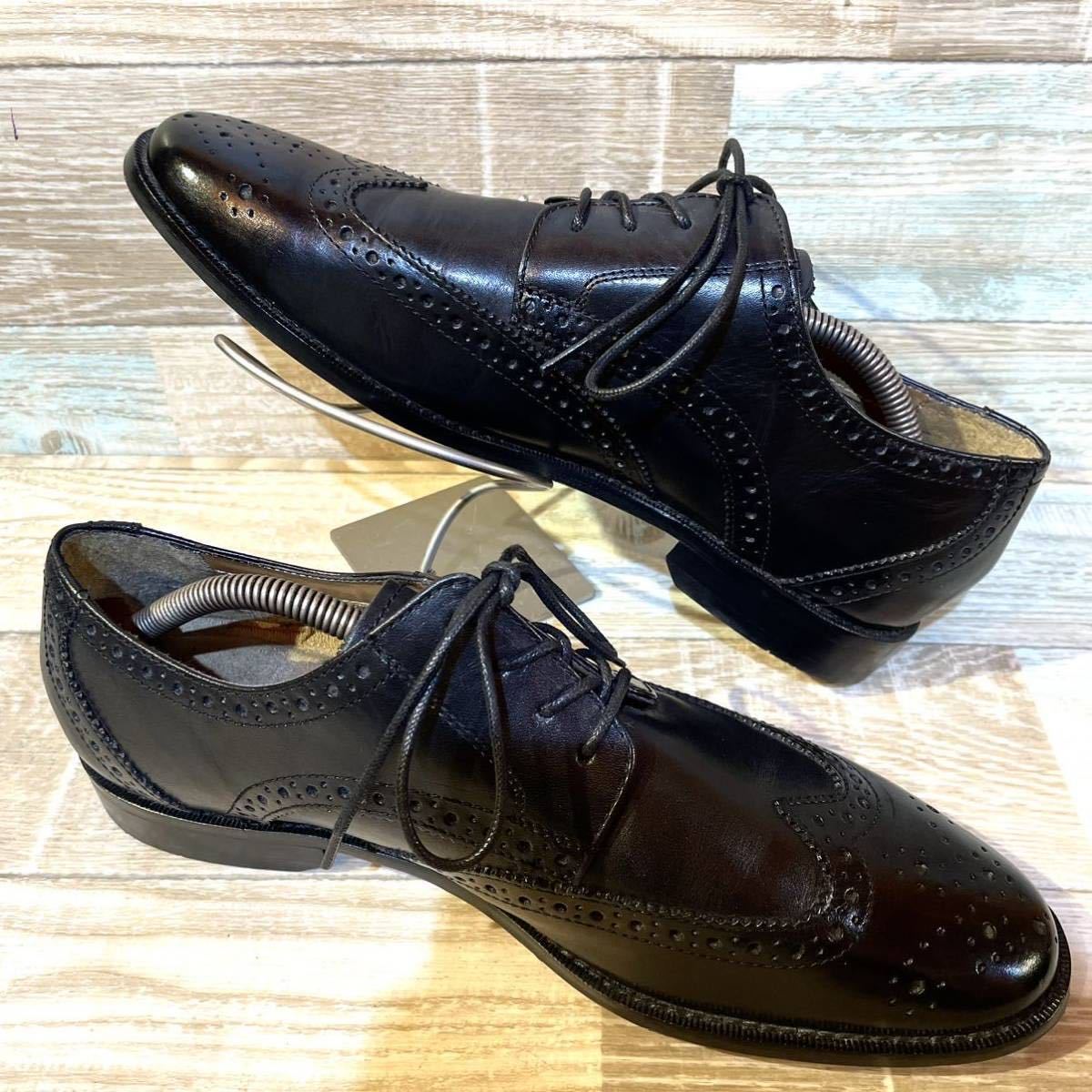 美品】FLORSHEIM フローシャイム ウィングチップ 8D 26cm ブラック 黒 