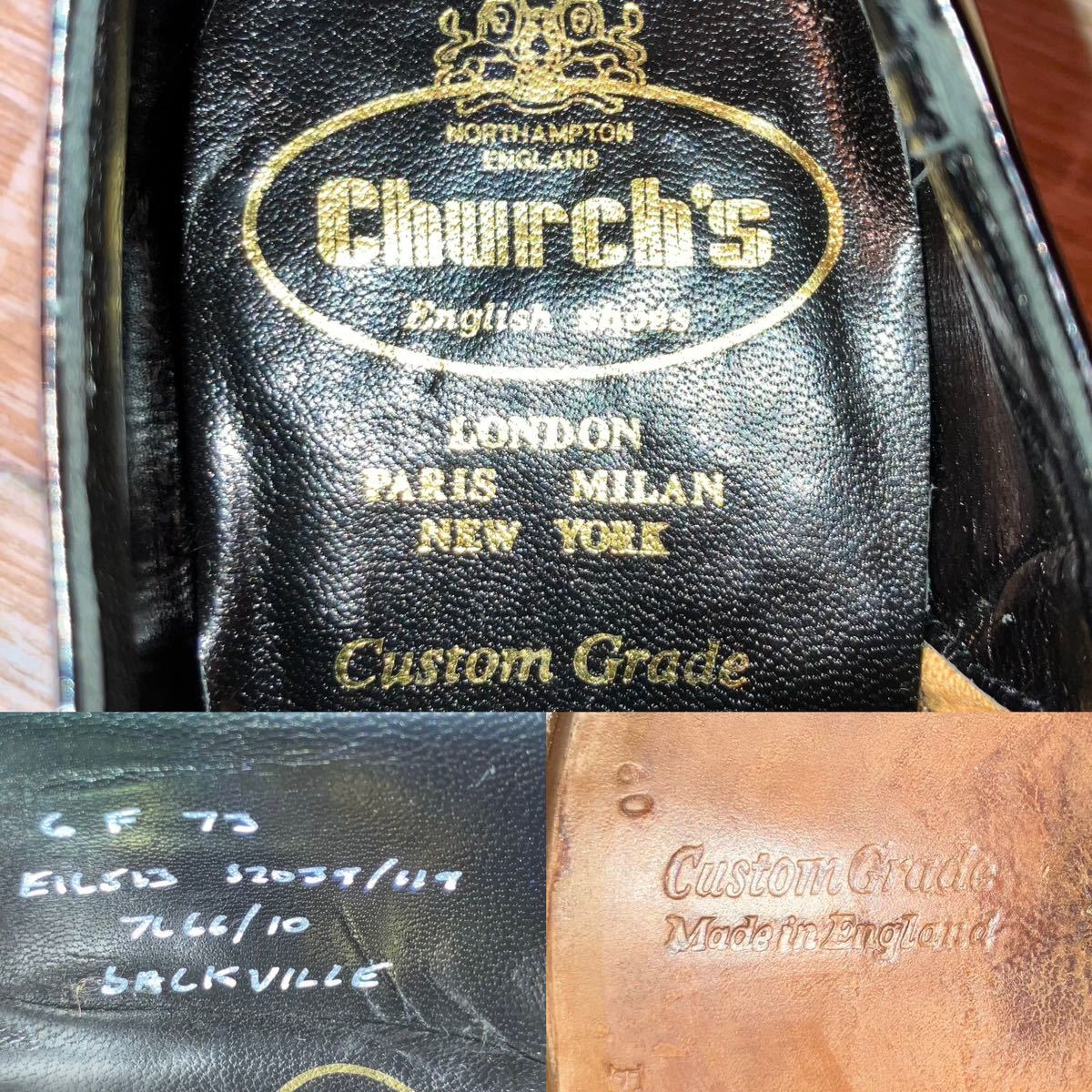 英国製 Church's チャーチ 73ラスト ストレートチップ UK60F 24.5-25.0