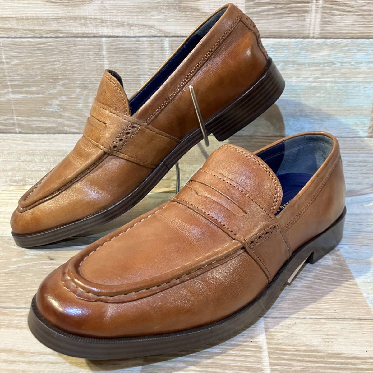 着用一回程COLE HAAN コールハーン GRAND OS コインローファー ブラウン US9M 27.0cm程 フルサドル ファッション メンズシューズ  ローファー、スリッポン