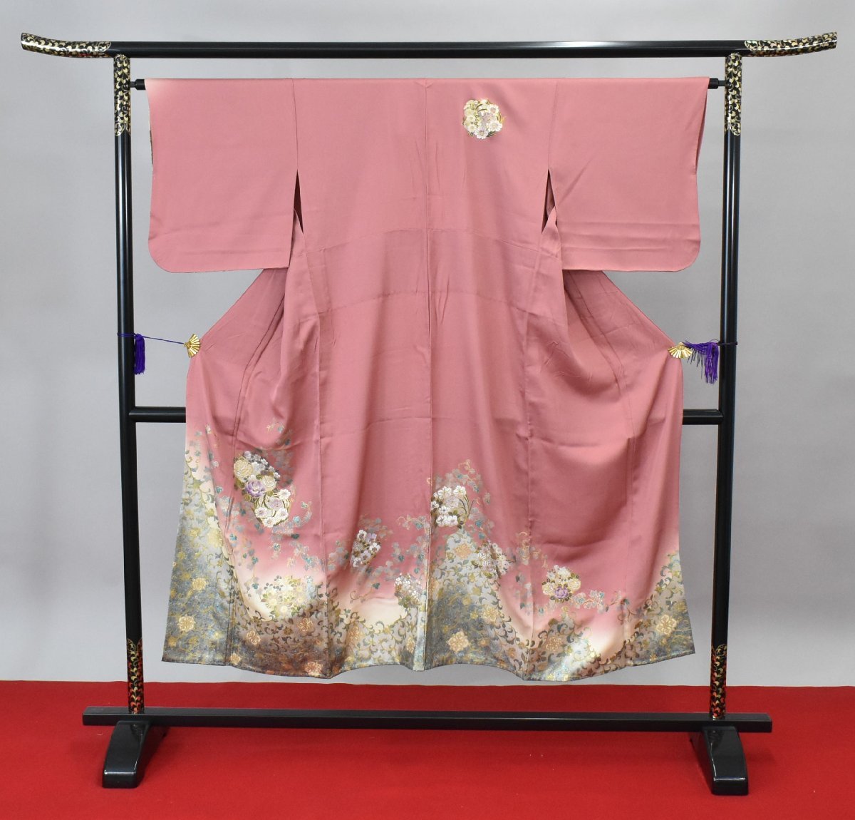 桜庭呉服店】 附下訪問着披露宴夏着物単衣花葉花唐草文更紗豪華