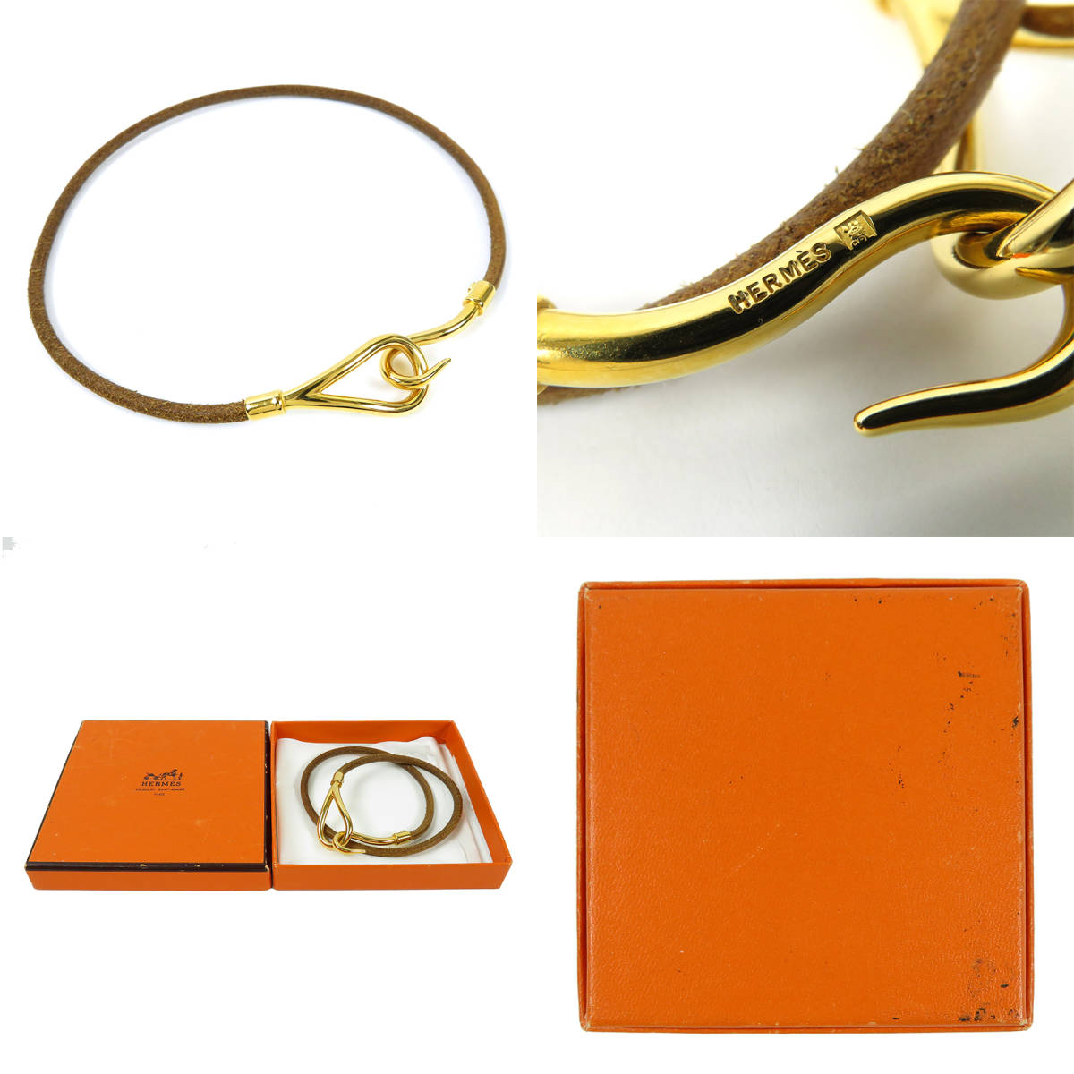 美品 HERMES エルメス ジャンボ チョーカー ネックレス 2連 美品 HERMES エルメス ジャンボ チョーカー ネックレス 2連
