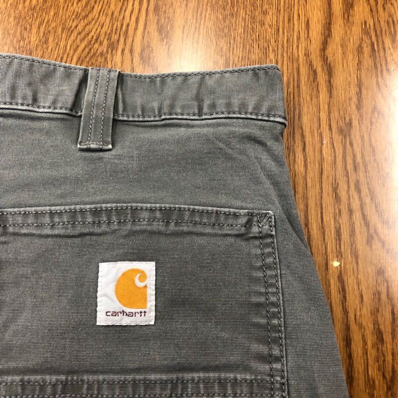 【EG112】Carhartt W40 大きいサイズ ワークハーフパンツ グレー ストレッチ生地 メンズブランド古着 カーハート ショートパンツ 送料無料