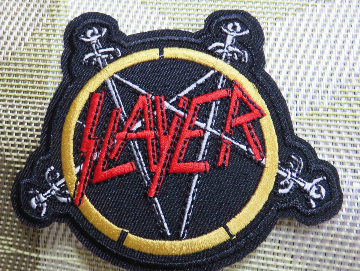 長剣星SLAYER黒黄赤◆新品 スレイヤーSLAYER　アメリカ　スラッシュメタル・バンド刺繍ワッペン◆ 音楽ミュージック◇サバゲー・ミリタリー_画像3