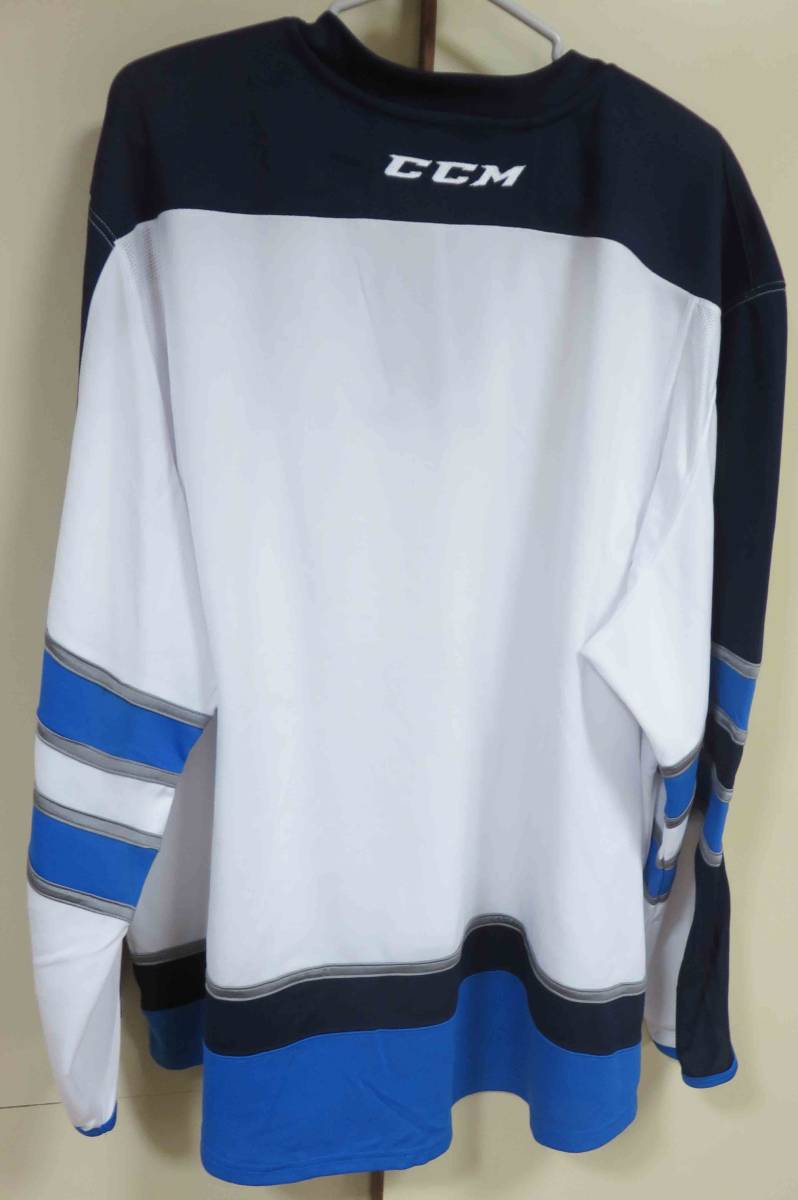 紺青空白■US/XL古着■CCMアイスホッケーシャツ　長袖ユニフォームIce Hockey Jersey◆練習　実践　本格派スポーツ衣類◆アメリカ 　カナダ_画像2