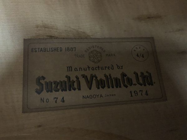 sz1k37-009 SUZUKI contrabass Established 1887 in Nagoya no.74 4/4 1974 / bow attaching Suzuki violin va Io Lynn [ Chiba ]