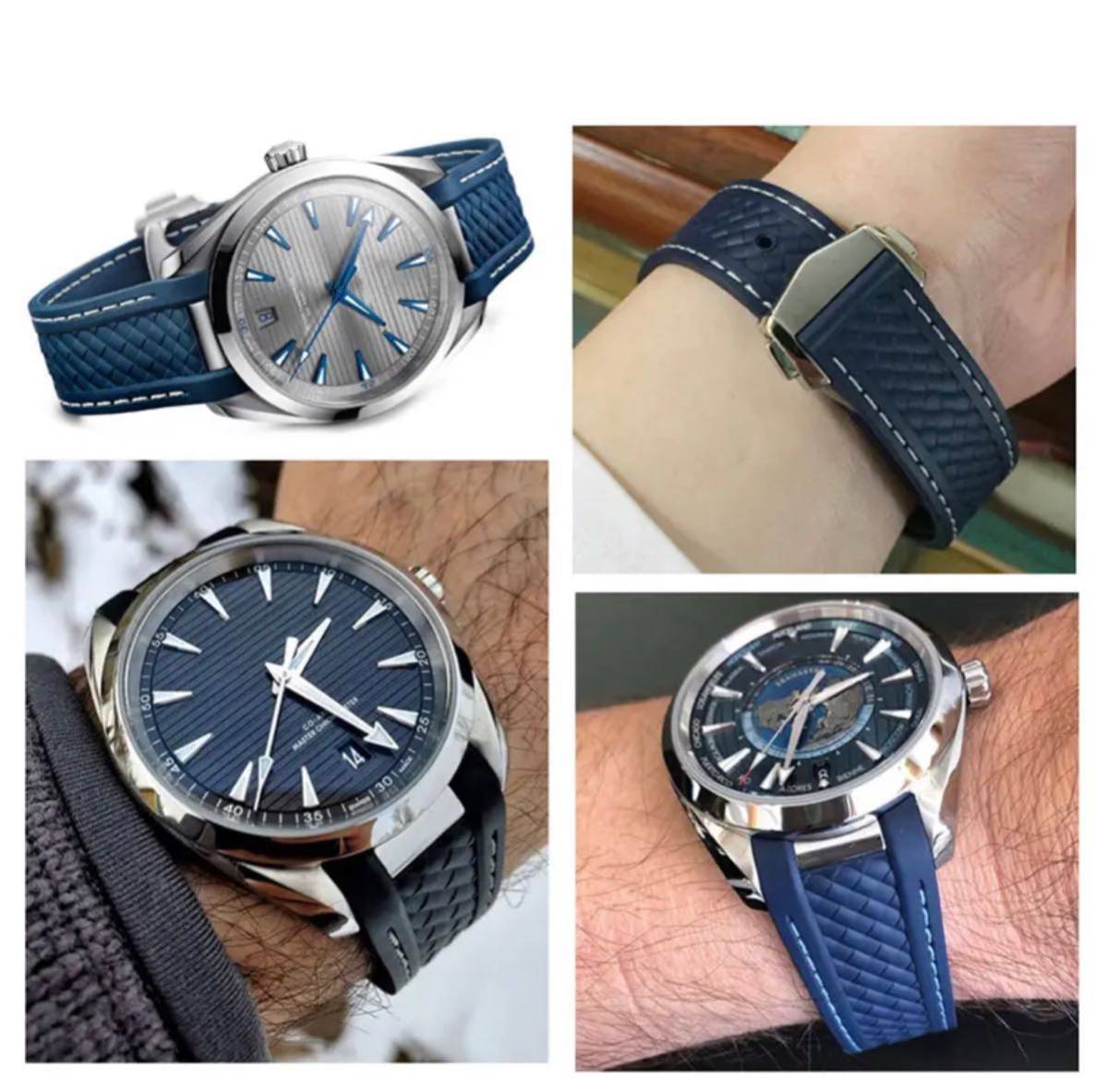 OMEGA オメガ 互換品 ラバーベルト Dバックル 19mm ネイビー OMEGA オメガ 互換品 ラバーベルト Dバックル 19mm ネイビー