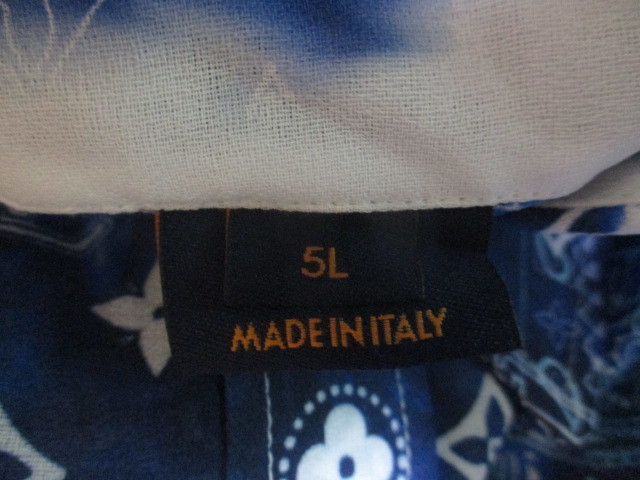  Louis Vuitton LOUIS VUITTON RM222 MN08 HNS08W monogram bandana hook oversize shirt blue 5L domestic regular goods 