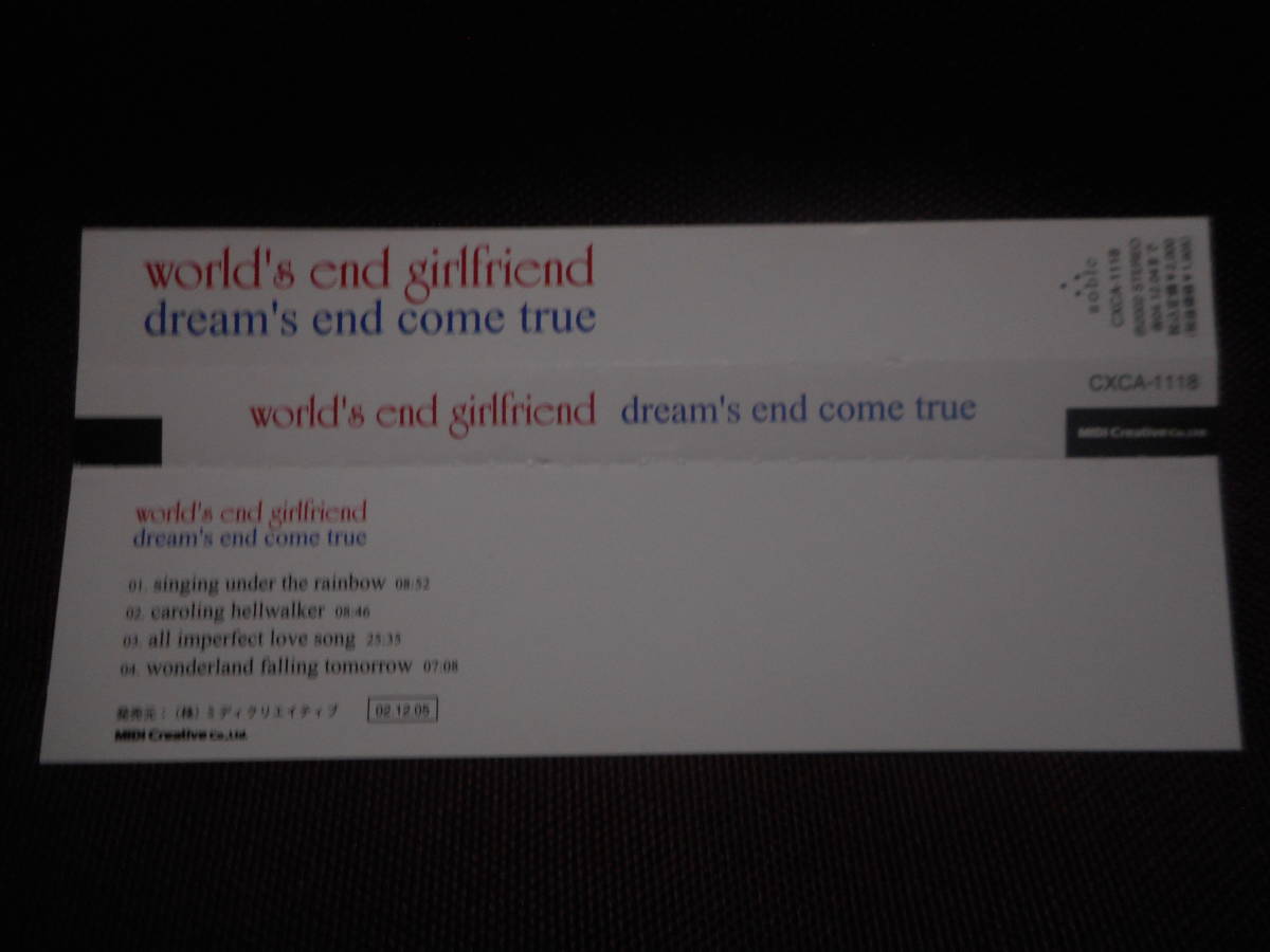 World’s end girlfrend ワールズ エンド ガールフレンド / dream's end come true / CXCA-1118 / 帯付き / 前田勝彦_画像3