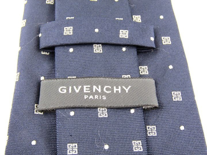 Givenchy total pattern 4G Logo high class silk Italy brand necktie men's navy GIVENCHY Givenchy 