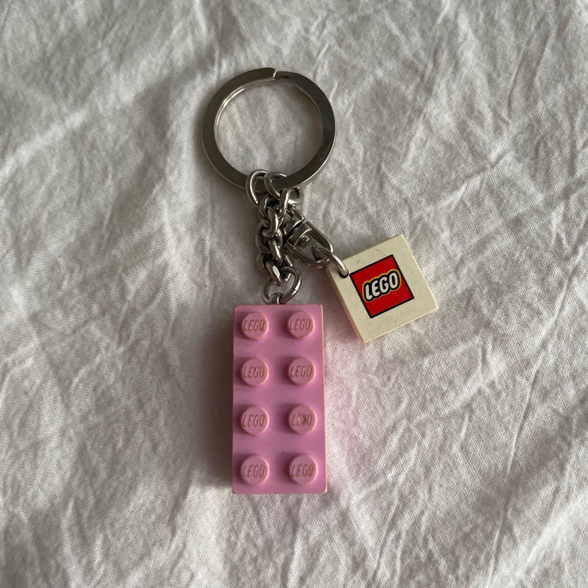 LEGO ブロック　 レゴ　ピンク キーホルダー キーチェーン 