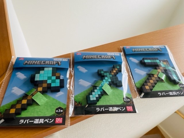 新品 マインクラフト ラバー道具ペン 全3種類 セット MINECRAFT_画像1