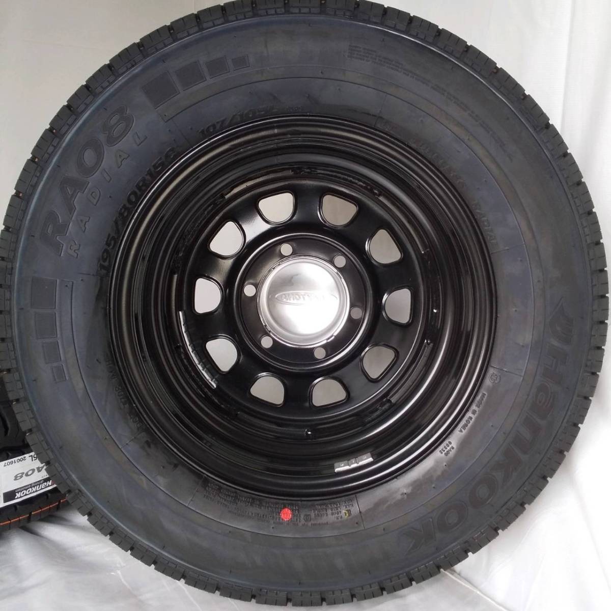 新品 デイトナ 15-6.0J＋45 6-139.7 ブラック タイヤ付4本SET 195/80R15 ハンコック キャラバン E25/E26 NV350 (W2120-2)_画像5