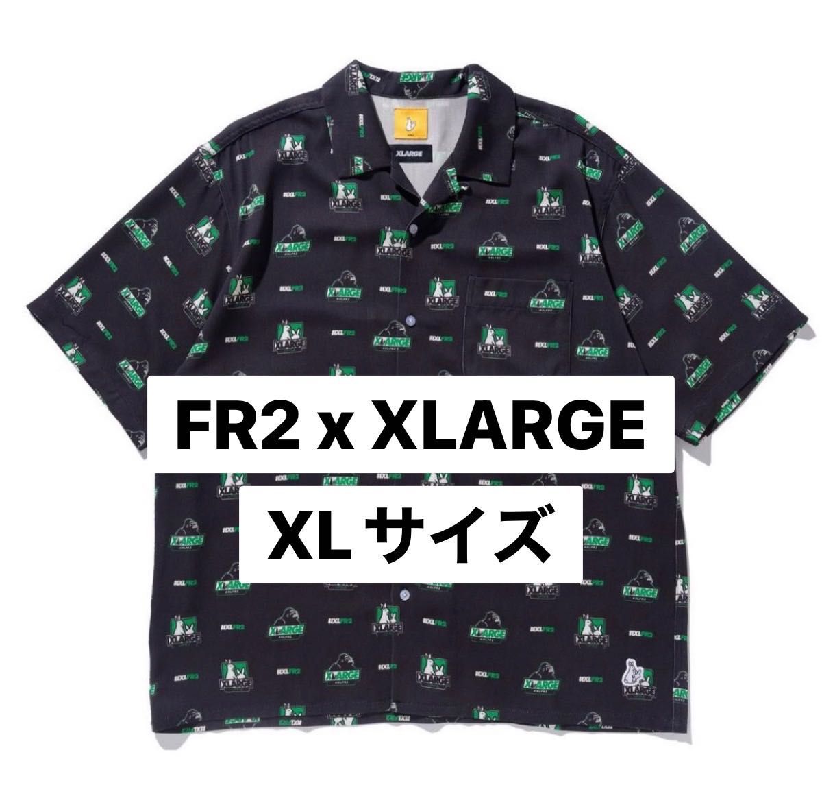 新品 XLARGE×FR2 Icon Pattern S/S Shirt BLACK ブラック XLサイズ