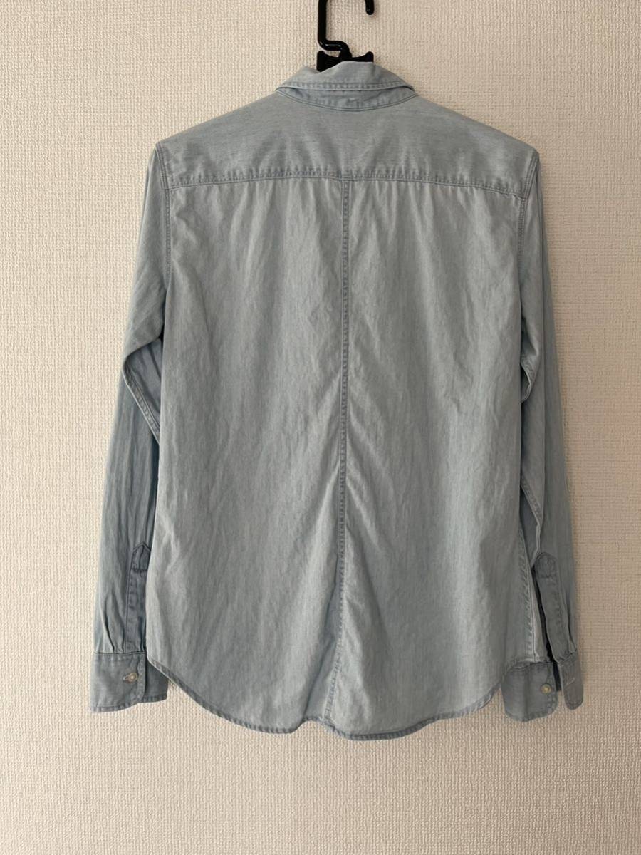 2307030(送料込¥488)UNIQLOユニクロ ブリーチデニム長袖シャツ サイズS