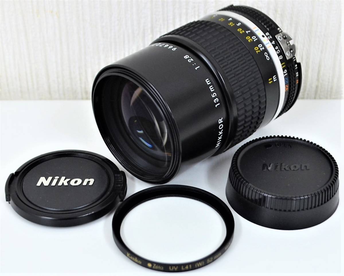 13☆ Nikon ニコン レンズ NIKKOR 135mm 1:2.8 MADE IN JAPAN 前後