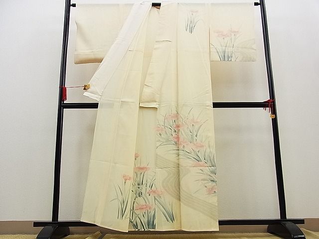 5着物屋ほのか□夏物訪問着絽友禅刺繍道長杜若文逸品n-kg2256 | JChere
