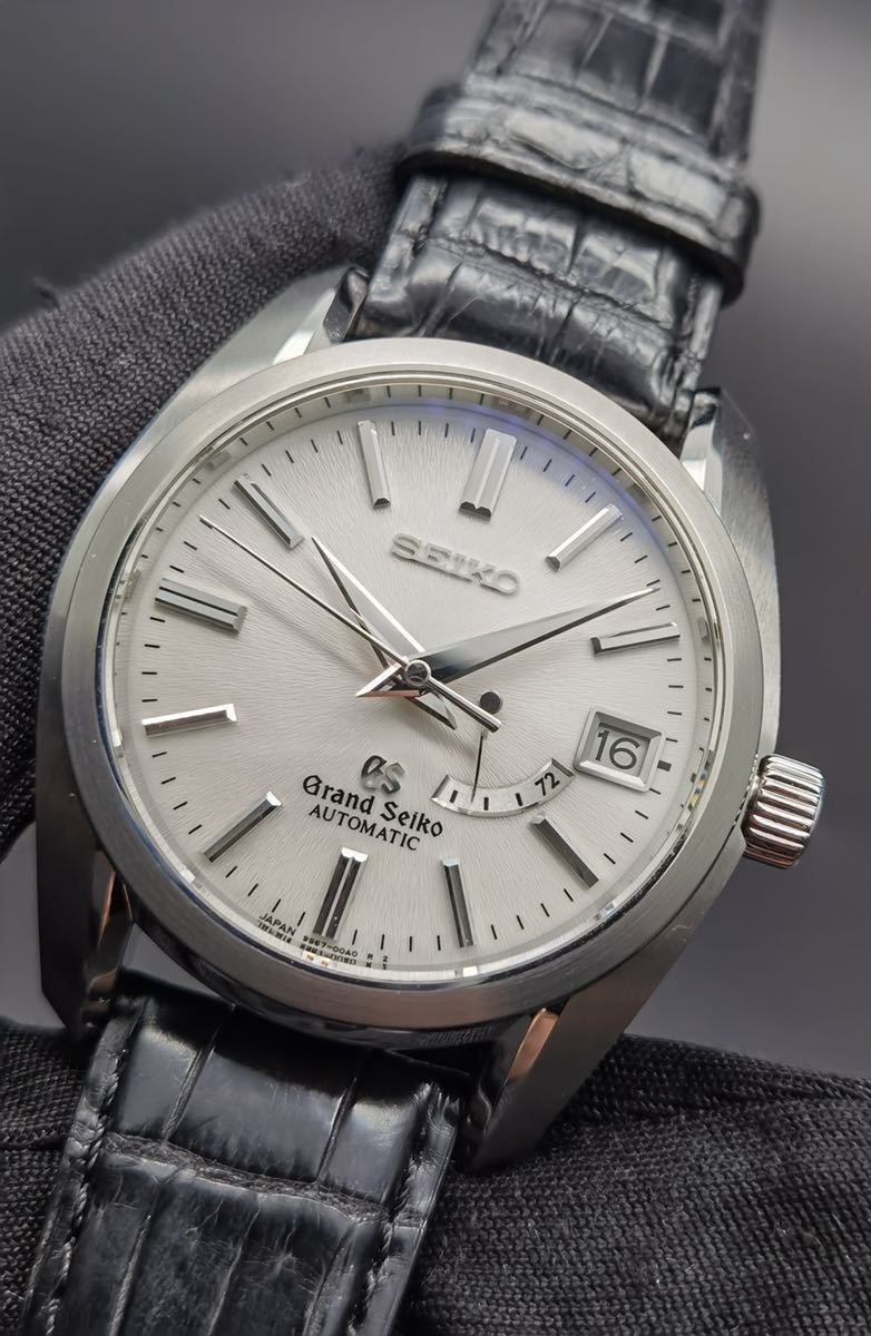 中古超美品 セイコー グランドセイコー GRAND SEIKO 9S67-00A0 デイト パワーリザーブ SS 白文字盤 自動巻き メンズ 腕時計