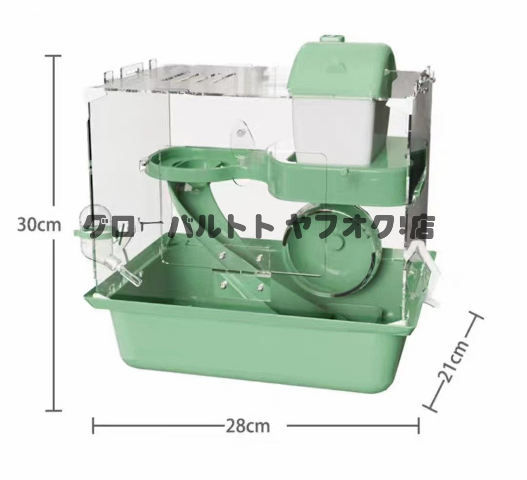 超人気 ハムスターケージ 組立式 小動物用 飼育セット 2階建て透明ケージ プラケース ハウス食器回し車 給水器ハムスター家飼育ケース S589_画像5