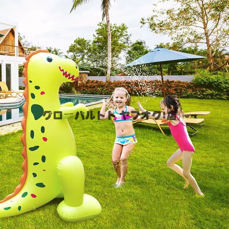 超人気 噴水 恐竜プール夏休み水遊び家庭用キッズ 子ども暑さ対策コンパクト庭スプラッシュプールプレイマットシャワー ビニールプールS902_画像2