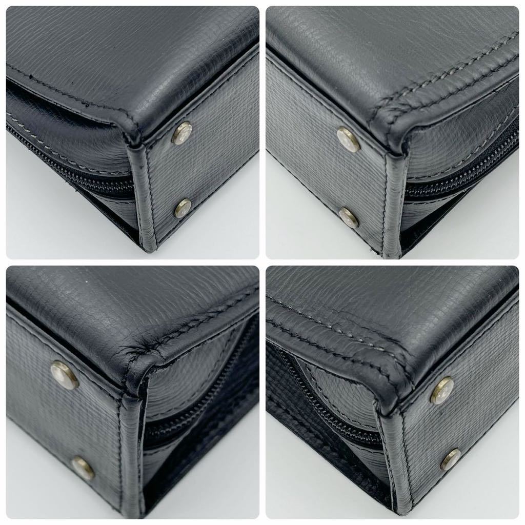 日本製 アクアスキュータム Aquascutum レザー ブリーフケース BLACK