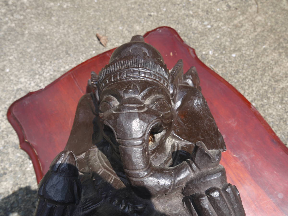 【CI307】木彫り ガネーシャ 置物 インド エスニック アジアンの画像5
